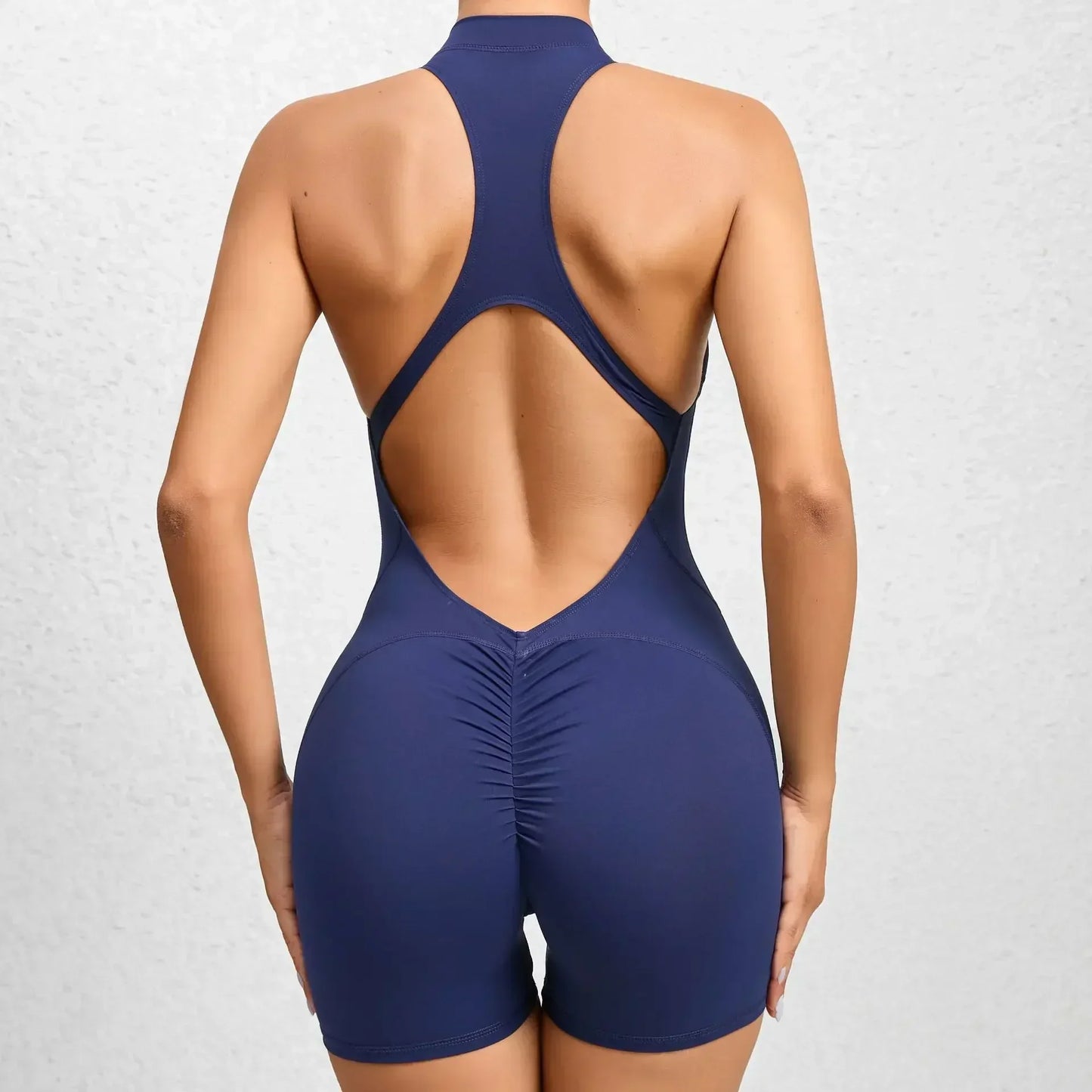 Woman Sexy Backless, Sleeveless, Zipper fitness jump suit
