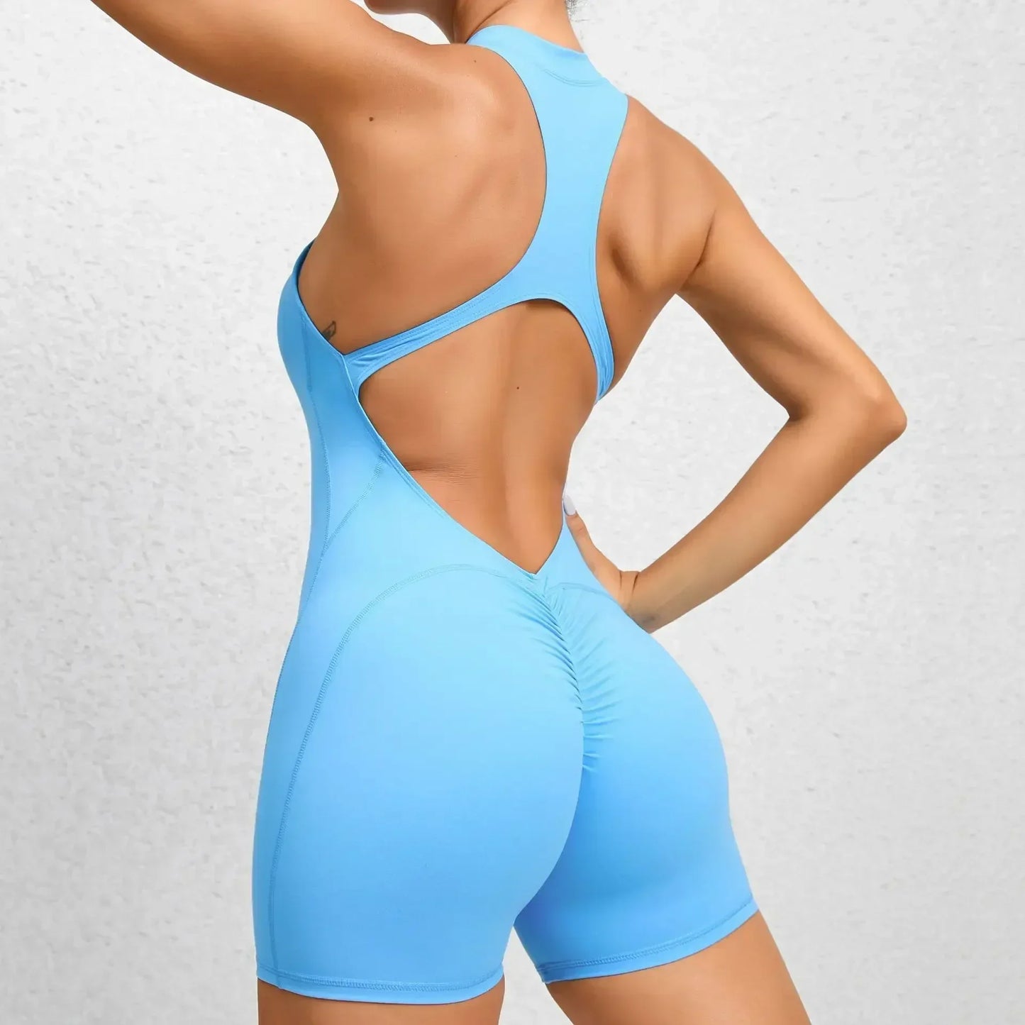 Woman Sexy Backless, Sleeveless, Zipper fitness jump suit