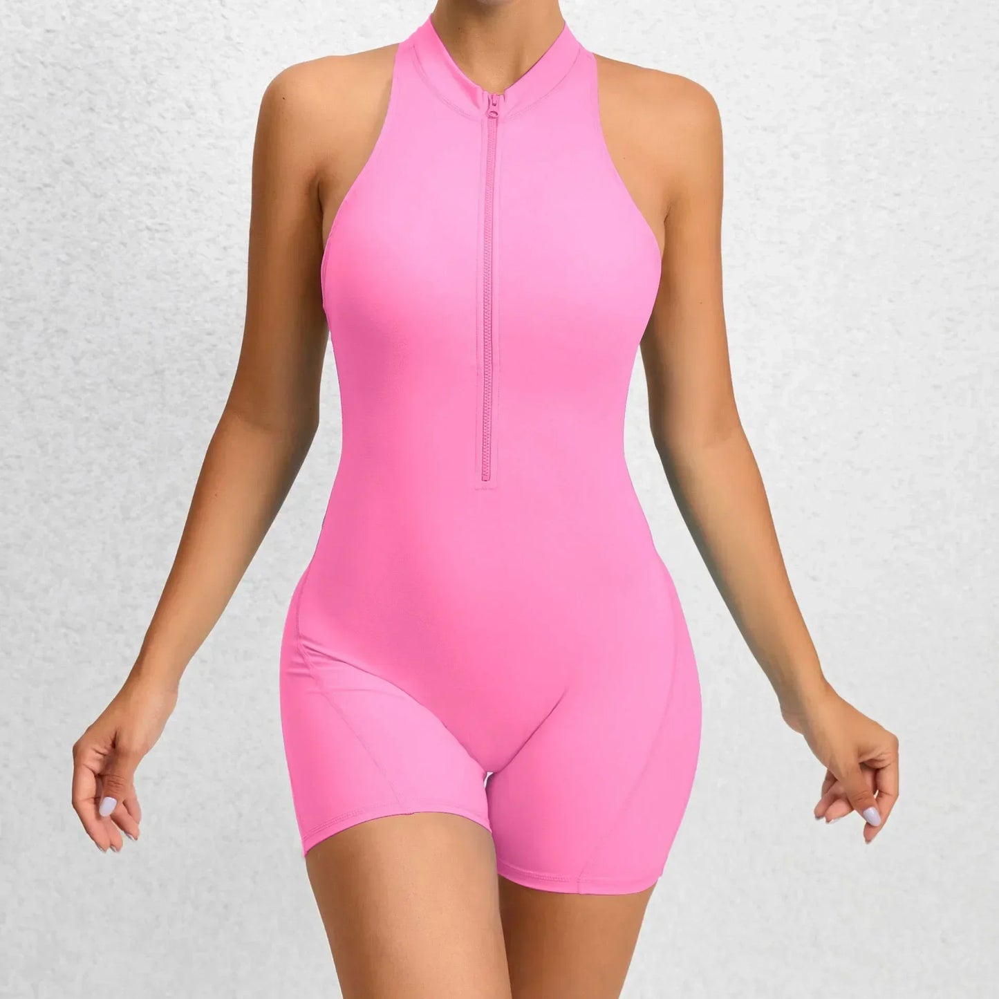 Woman Sexy Backless, Sleeveless, Zipper fitness jump suit