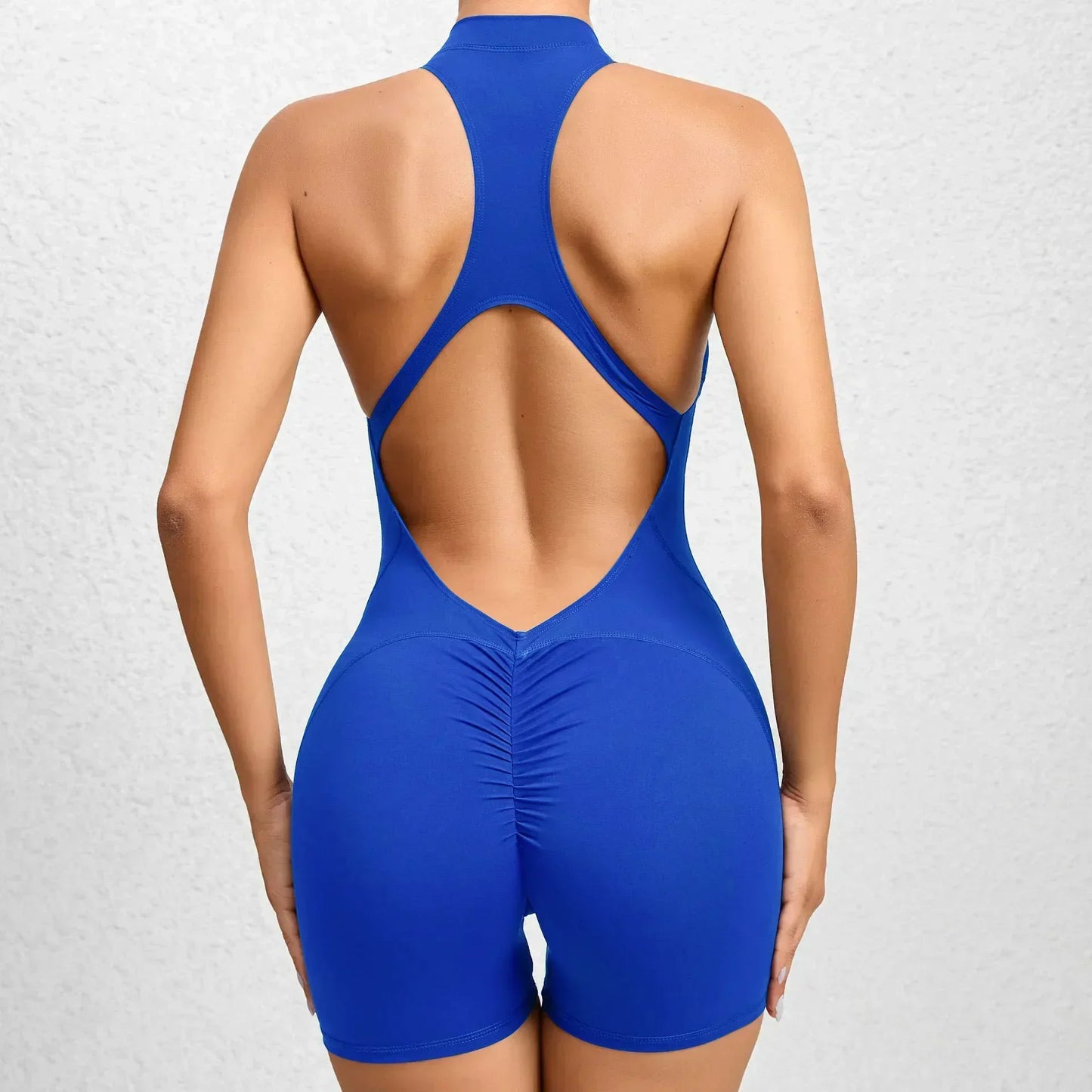 Woman Sexy Backless, Sleeveless, Zipper fitness jump suit