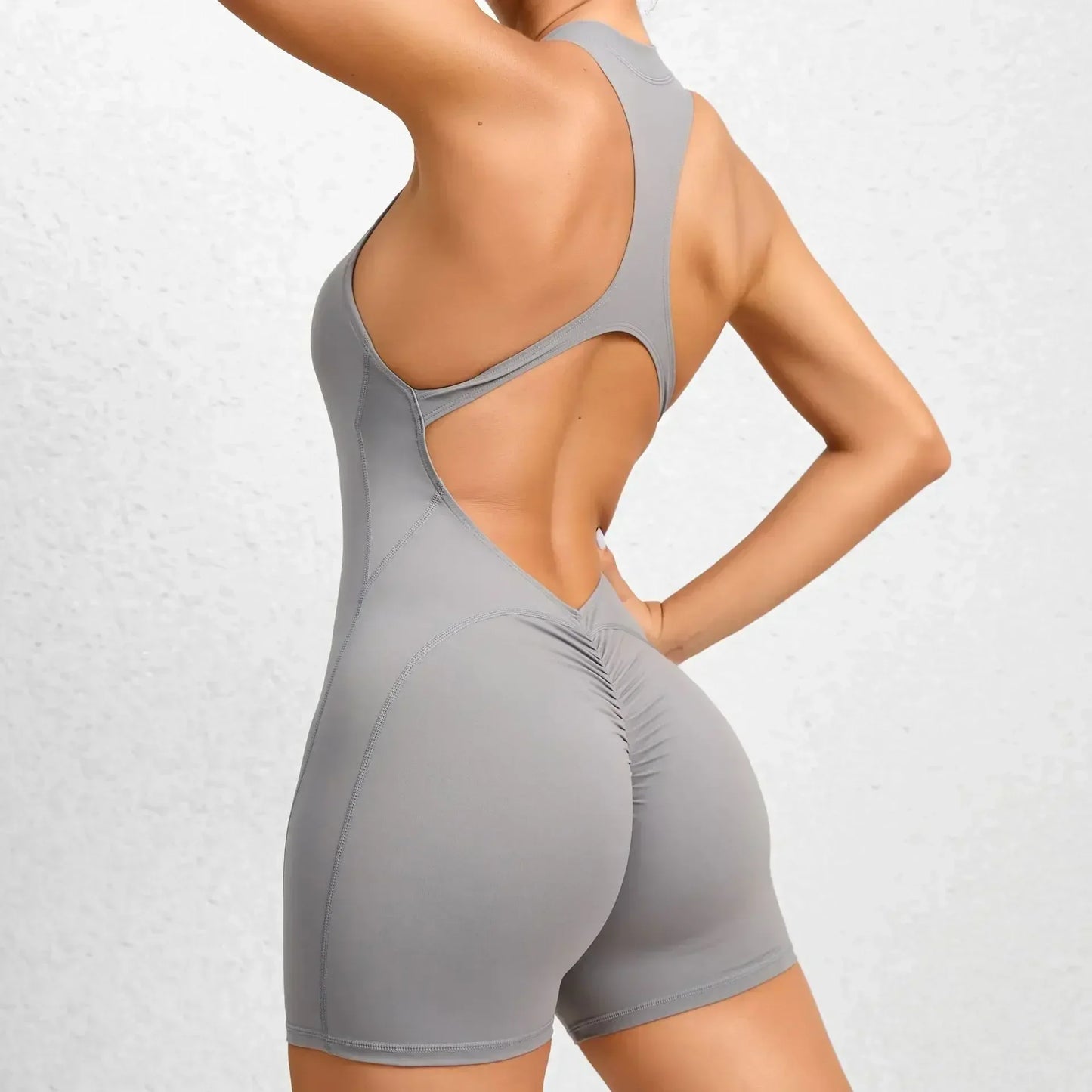 Woman Sexy Backless, Sleeveless, Zipper fitness jump suit