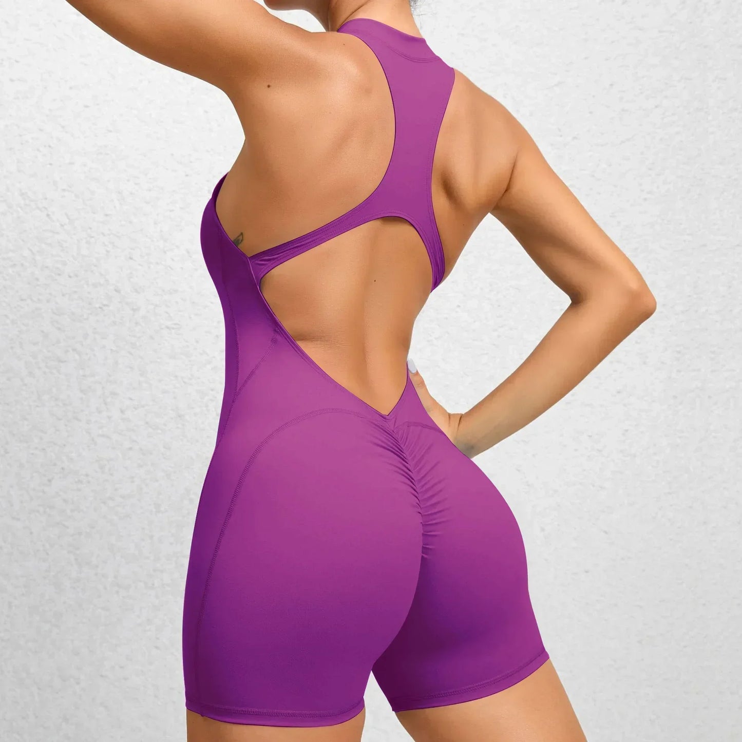 Woman Sexy Backless, Sleeveless, Zipper fitness jump suit