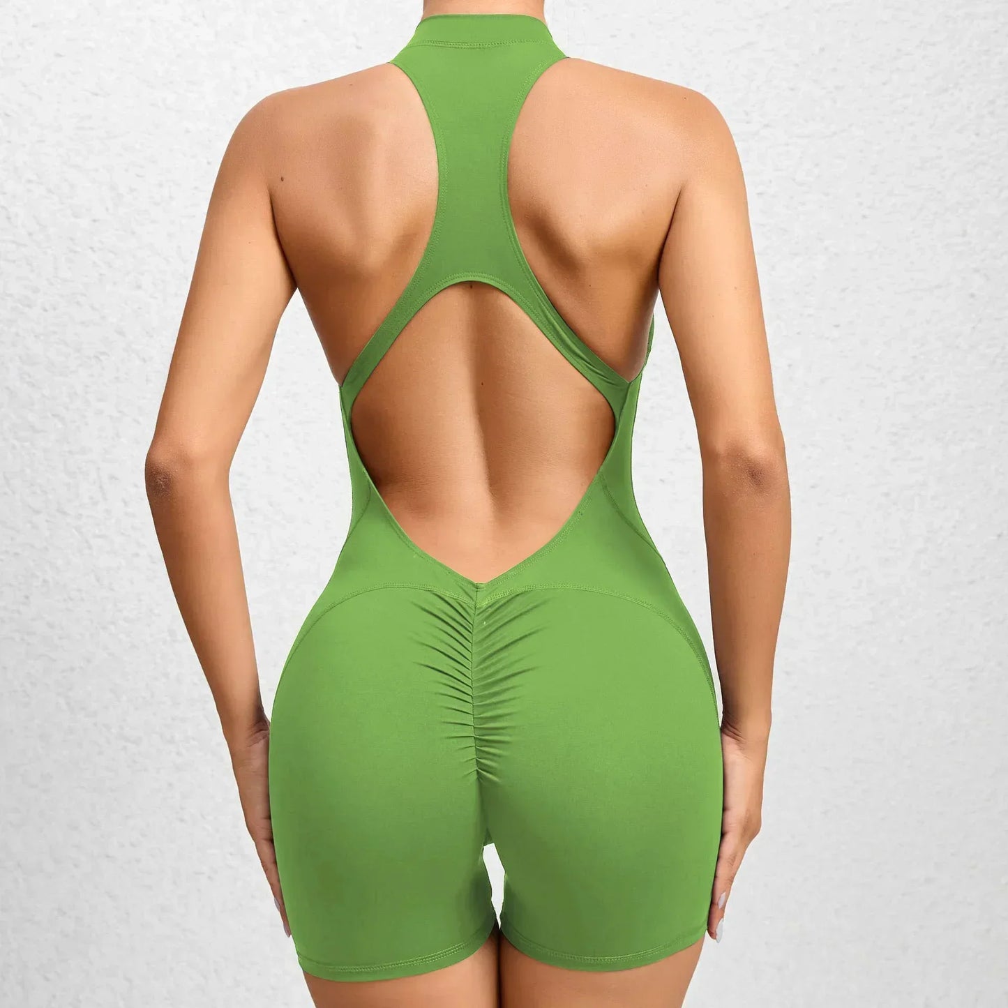 Woman Sexy Backless, Sleeveless, Zipper fitness jump suit