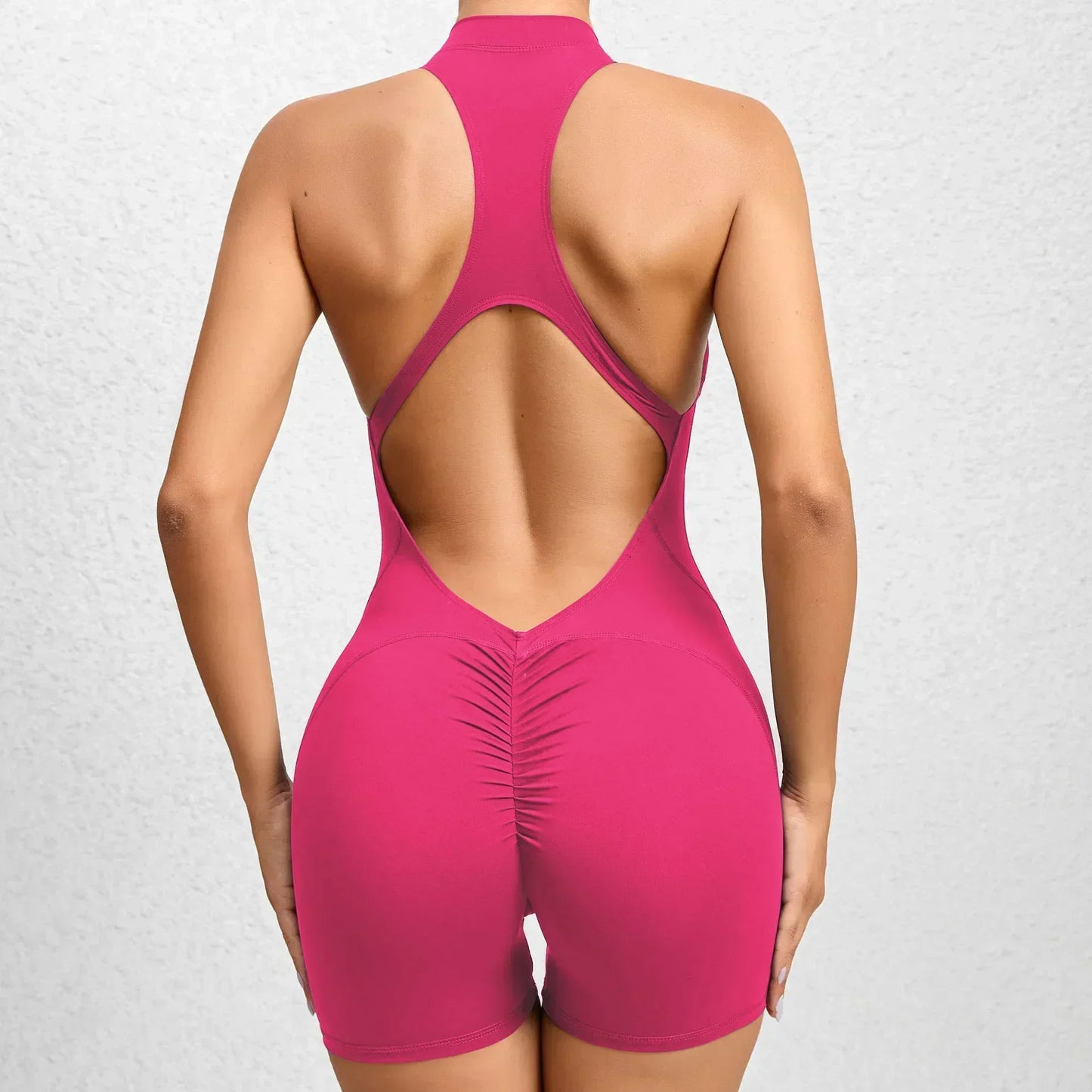 Woman Sexy Backless, Sleeveless, Zipper fitness jump suit