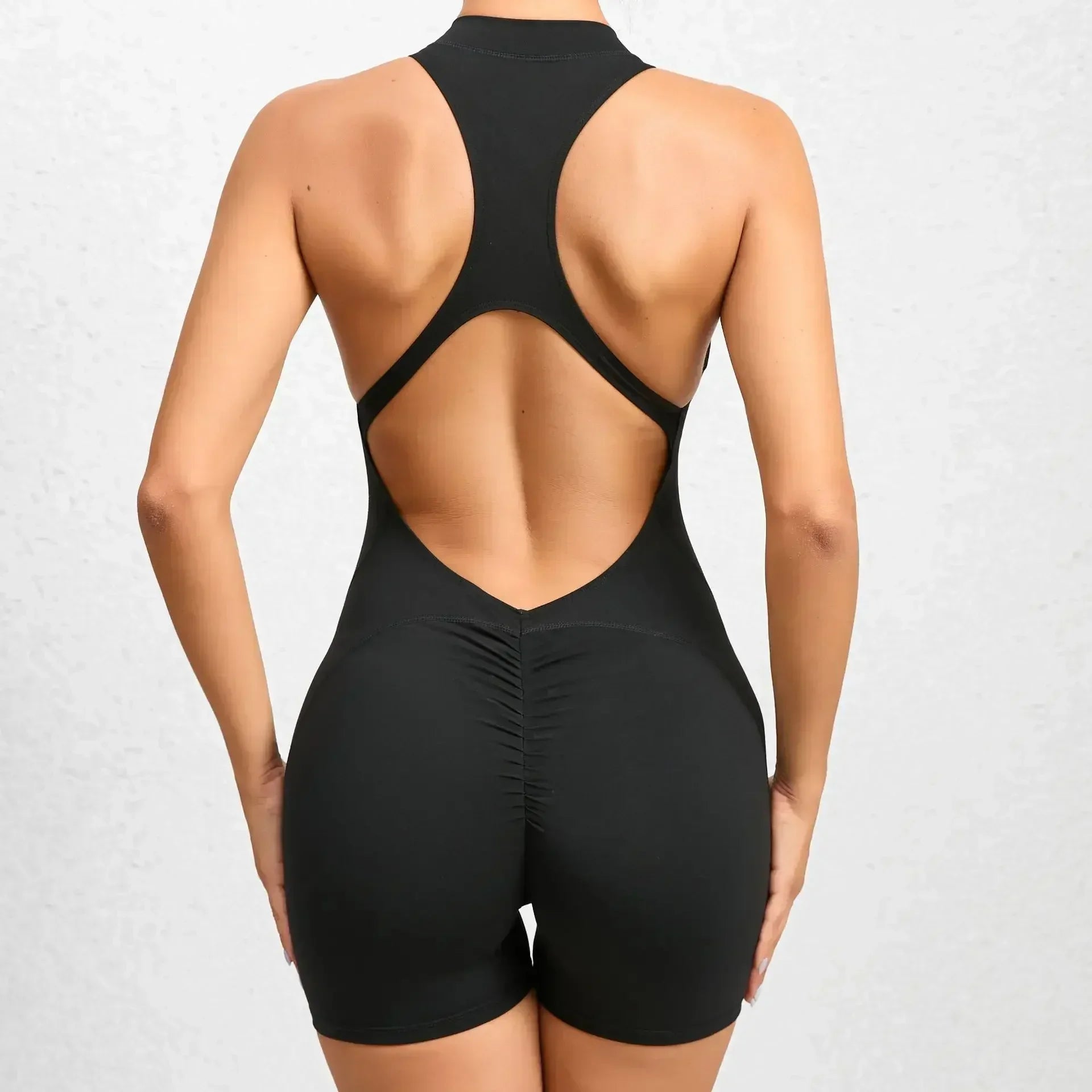  Woman Sexy Backless, Sleeveless, Zipper fitness jump suit