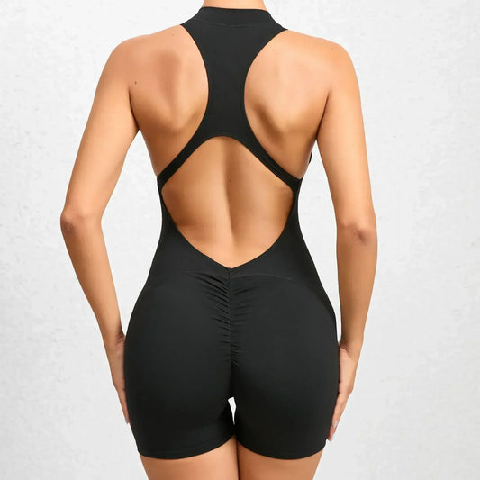  Woman Sexy Backless, Sleeveless, Zipper fitness jump suit